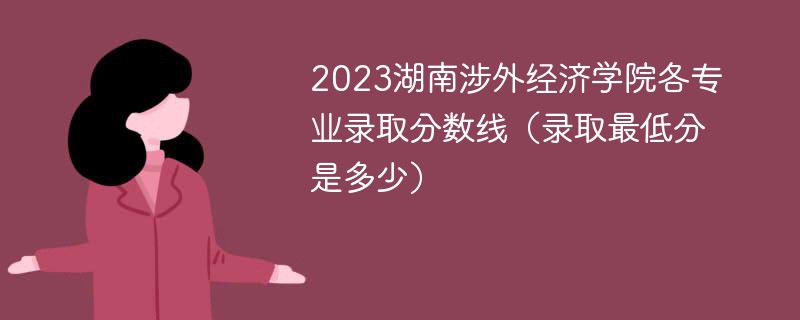 2023湖南涉外经济学院各专业录取分数线（录取最低分是多少）