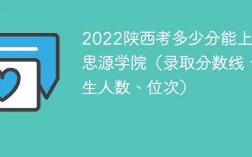 2023陕西考上西安思源学院要多少分（附2020-2022录取分数线）