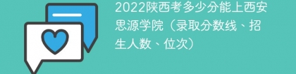 2023陕西考上西安思源学院要多少分（附2020-2022录取分数线）