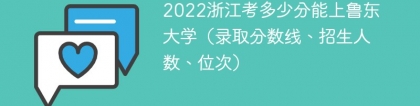 2023浙江考上鲁东大学要多少分（附2020-2022录取分数线）