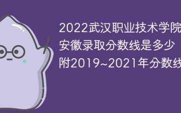 2022武汉职业技术学院在安徽录取分数线是多少（附2019~2021年分数线）