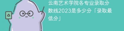 云南艺术学院各专业录取分数线2023是多少分「录取最低分」