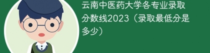 云南中医药大学各专业录取分数线2023（录取最低分是多少）